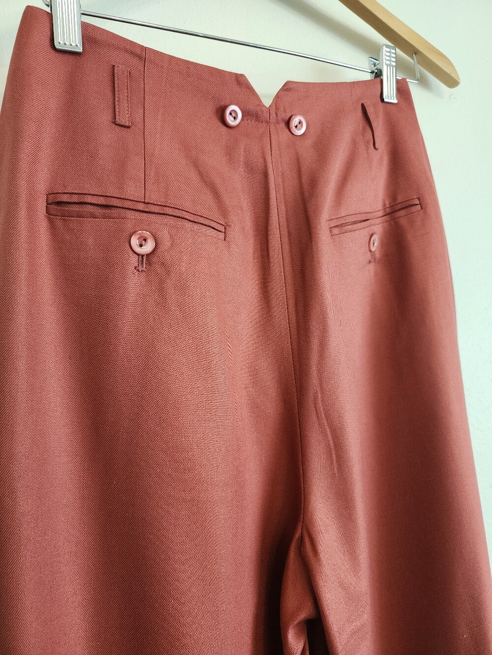 J. Peterman 100% Silk Glamour Pants High Waisted Terracotta Trousers Sz 6 NWOT - Picture 10 of 16